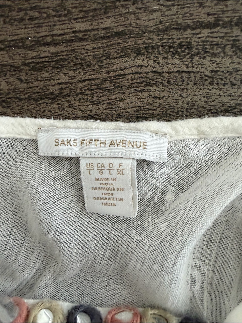 Saks Fifth Avenue White Linen-Look maxi Dress with Multicolor Embroidery - Picture 7 of 10